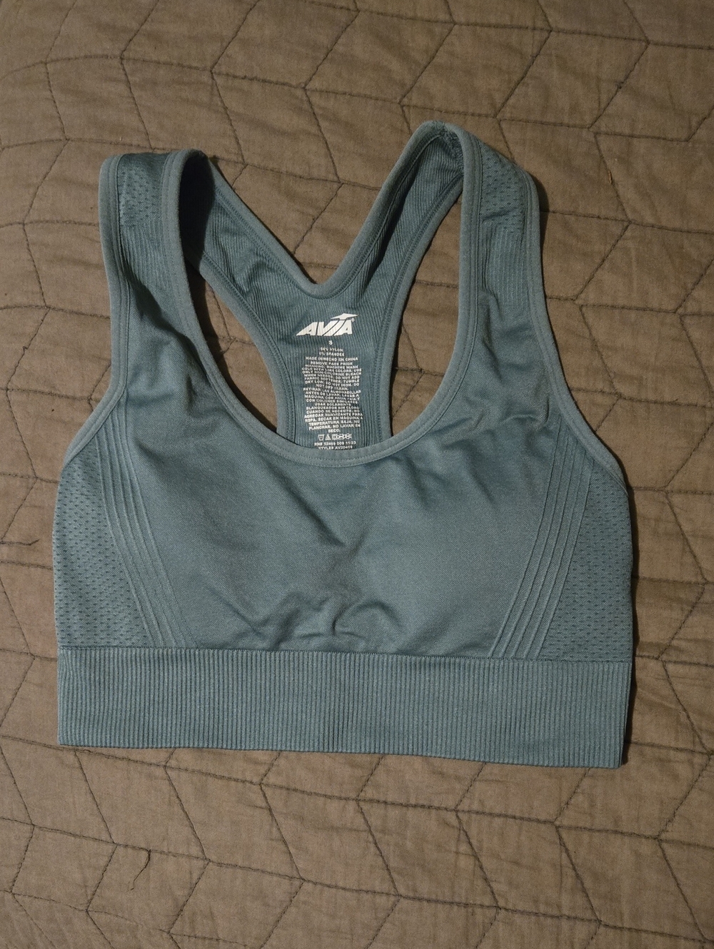 Avia Seamless Racerback Sports Bra - Sage